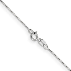10K White Gold 0.5mm Box Chain Clasp Detail