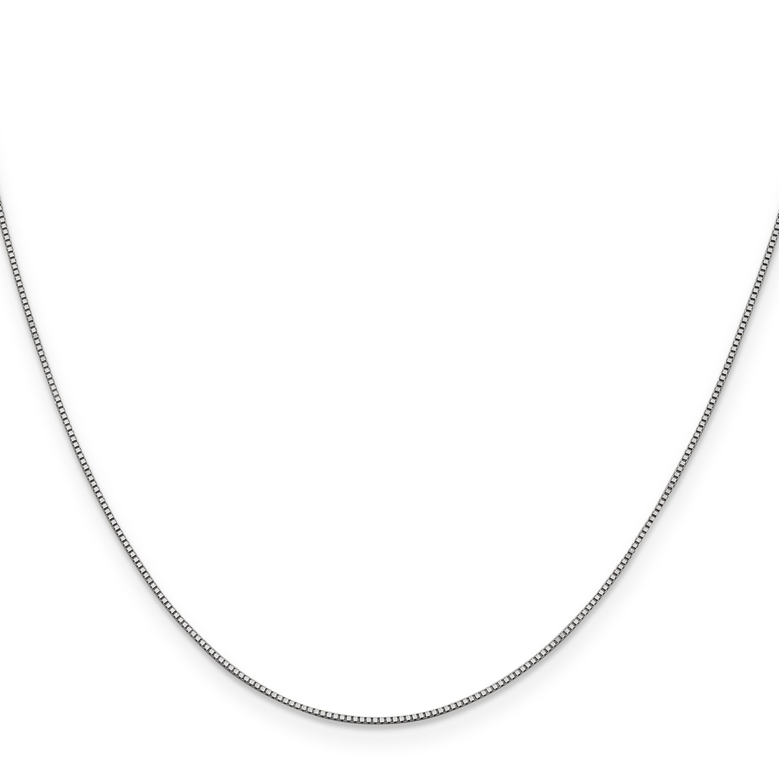 Box Chain Necklace in 10K White Gold, 0.7mm Secondary image