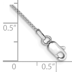 10k White Gold .9mm Box Chain Anklet