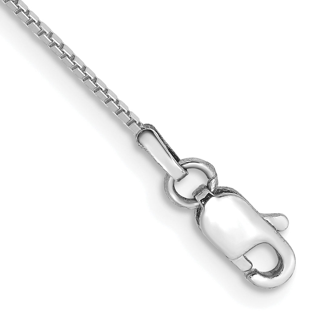 10k White Gold .9mm Box Chain Anklet Main image