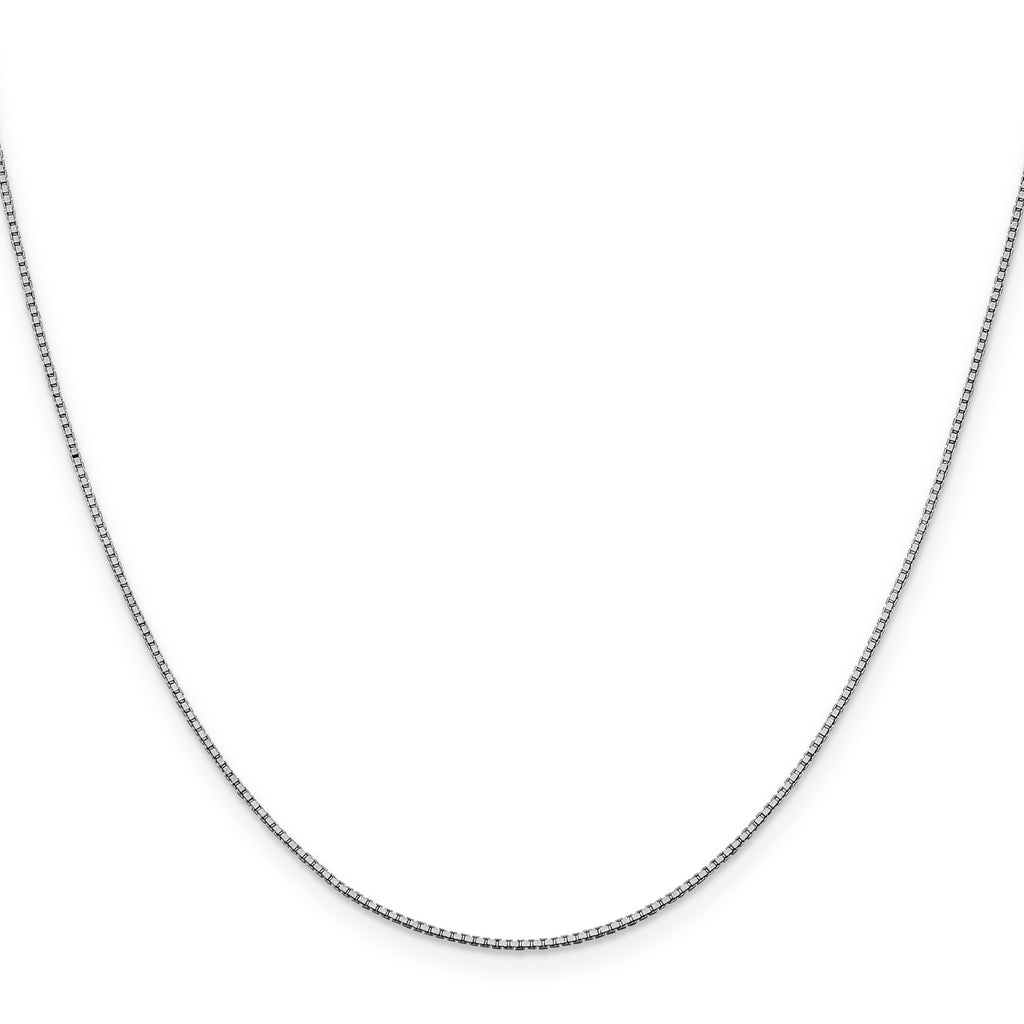 10K White Gold 0.95mm Box Chain Detail View