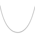 10K White Gold 0.95mm Box Chain Detail View