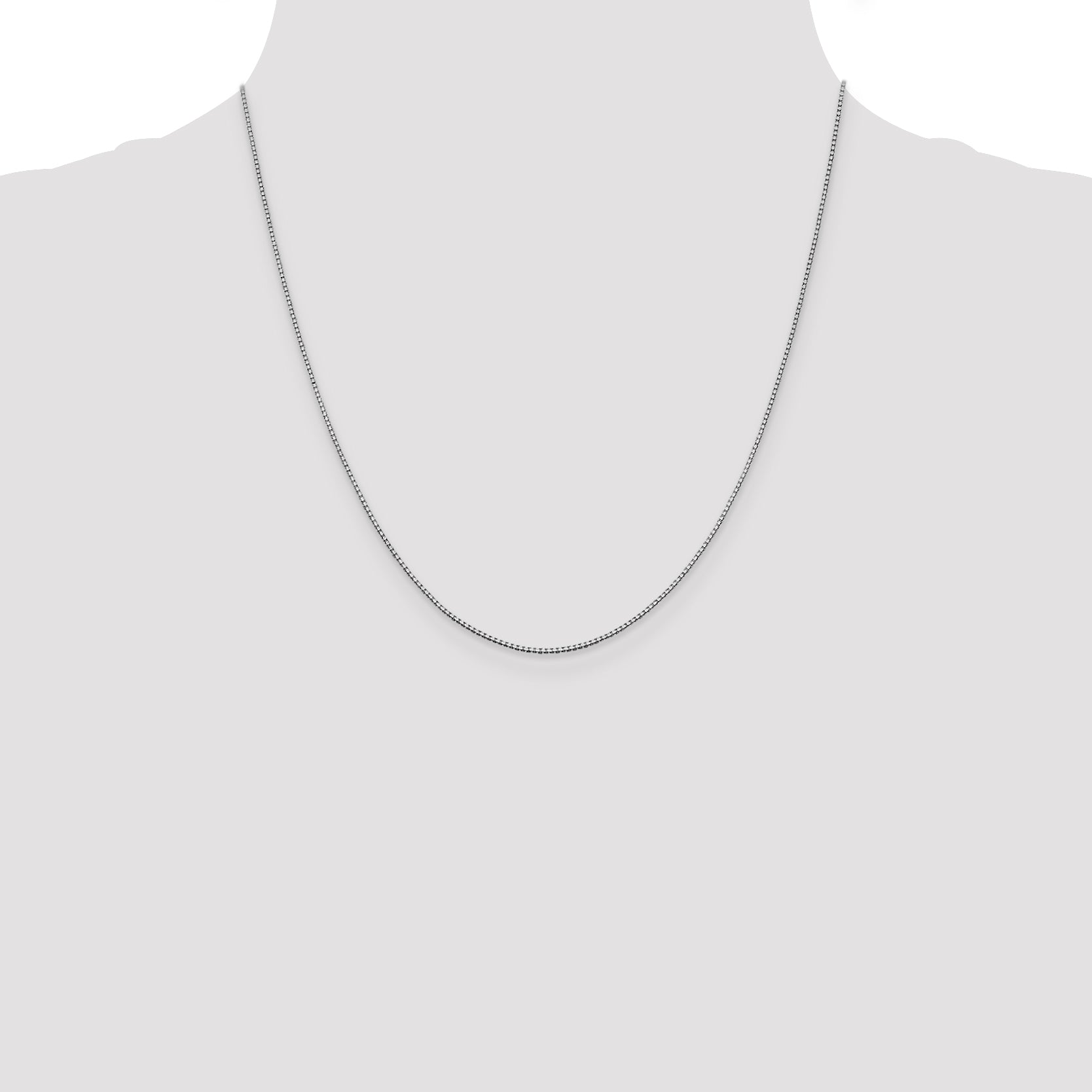 10K White Gold Box Chain 20 Inch