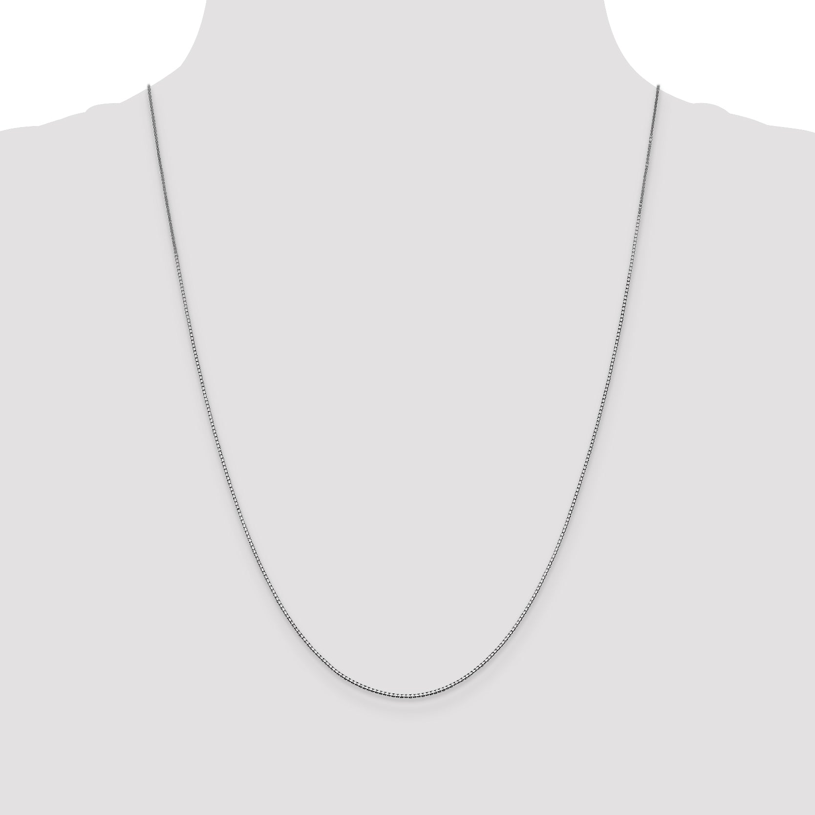 10K White Gold Box Chain 24 Inch