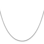 10k White Gold 1mm Box Chain