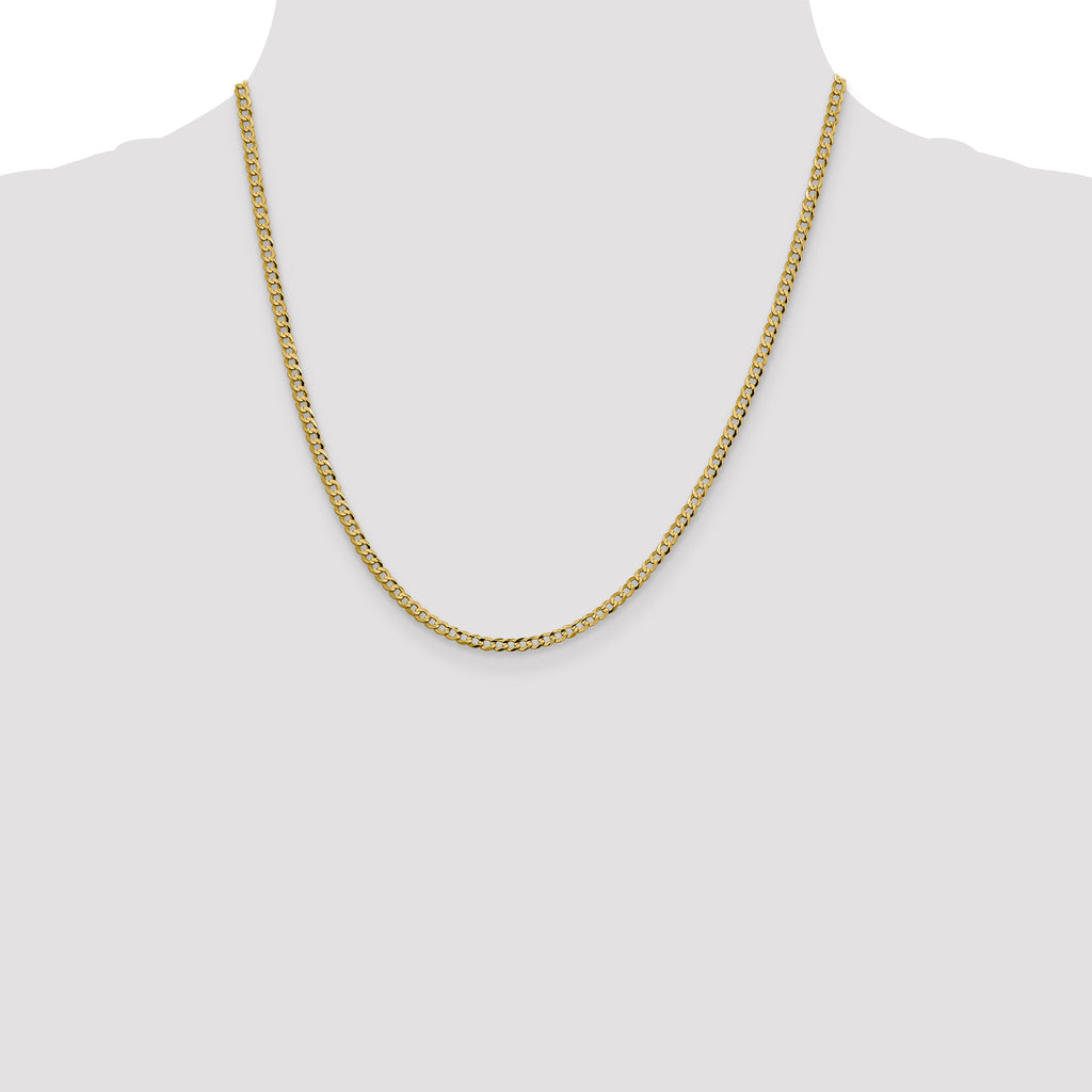 10K 3.1mm Lightweight Flat Cuban Chain