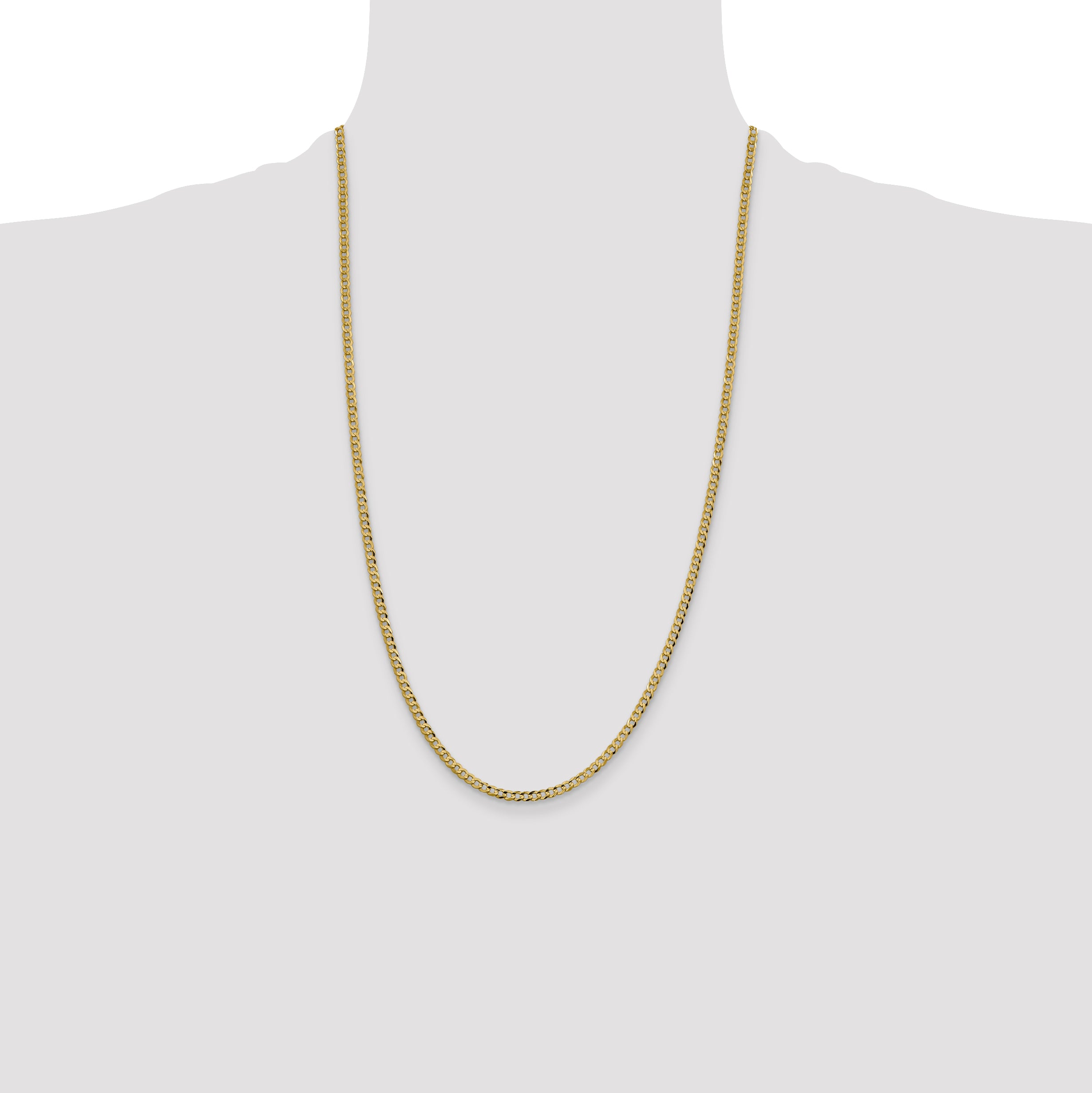 10K 3.1mm Lightweight Flat Cuban Chain