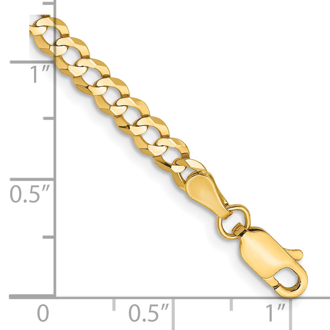 10K 3.7mm Lightweight Flat Cuban Chain