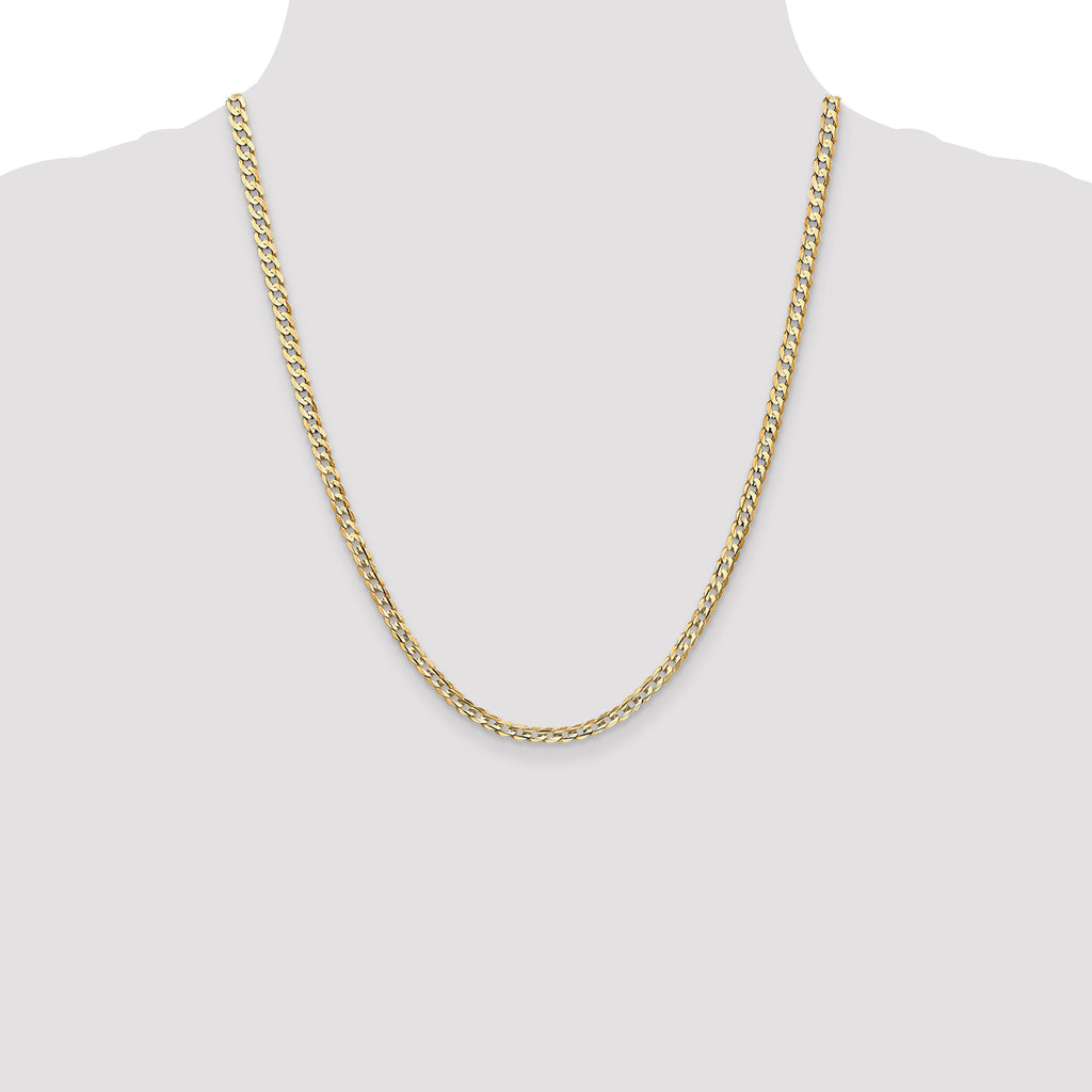 10K 3.8mm Open Concave Curb Chain 10K
