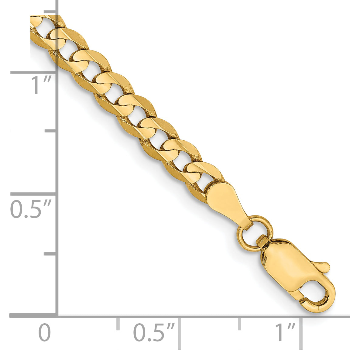 10K 3.8mm Open Concave Curb Chain 10K