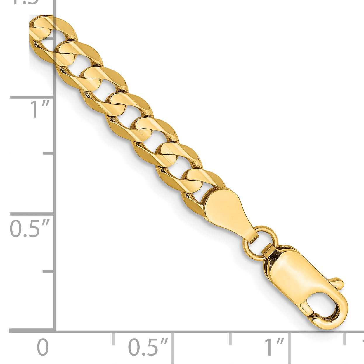 10K 4.5mm Open Concave Curb Chain 10K