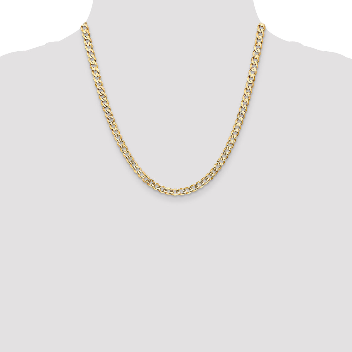 10K 5.25mm Open Concave Curb Chain 10K