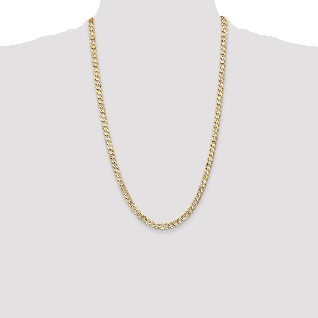 10K 5.25mm Open Concave Curb Chain 10K, 7–28 Inch - Sophia Jewelers