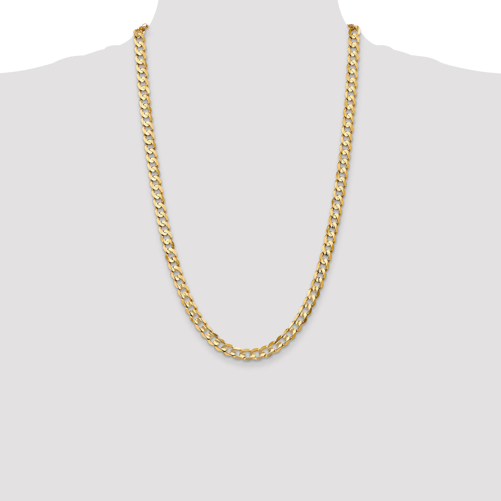 10K 6.75mm Open Concave Curb Chain 10K