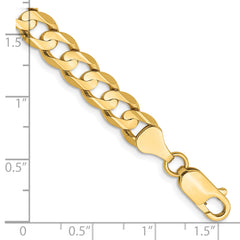 10K 6.75mm Open Concave Curb Chain 10K
