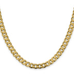 Open Concave Curb Chain in 10K Yellow Gold, 7.5mm, 7–26 Inch - Sophia Jewelers