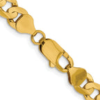 Open Concave Curb Chain in 10K Yellow Gold, 7.5mm, 7–26 Inch - Sophia Jewelers