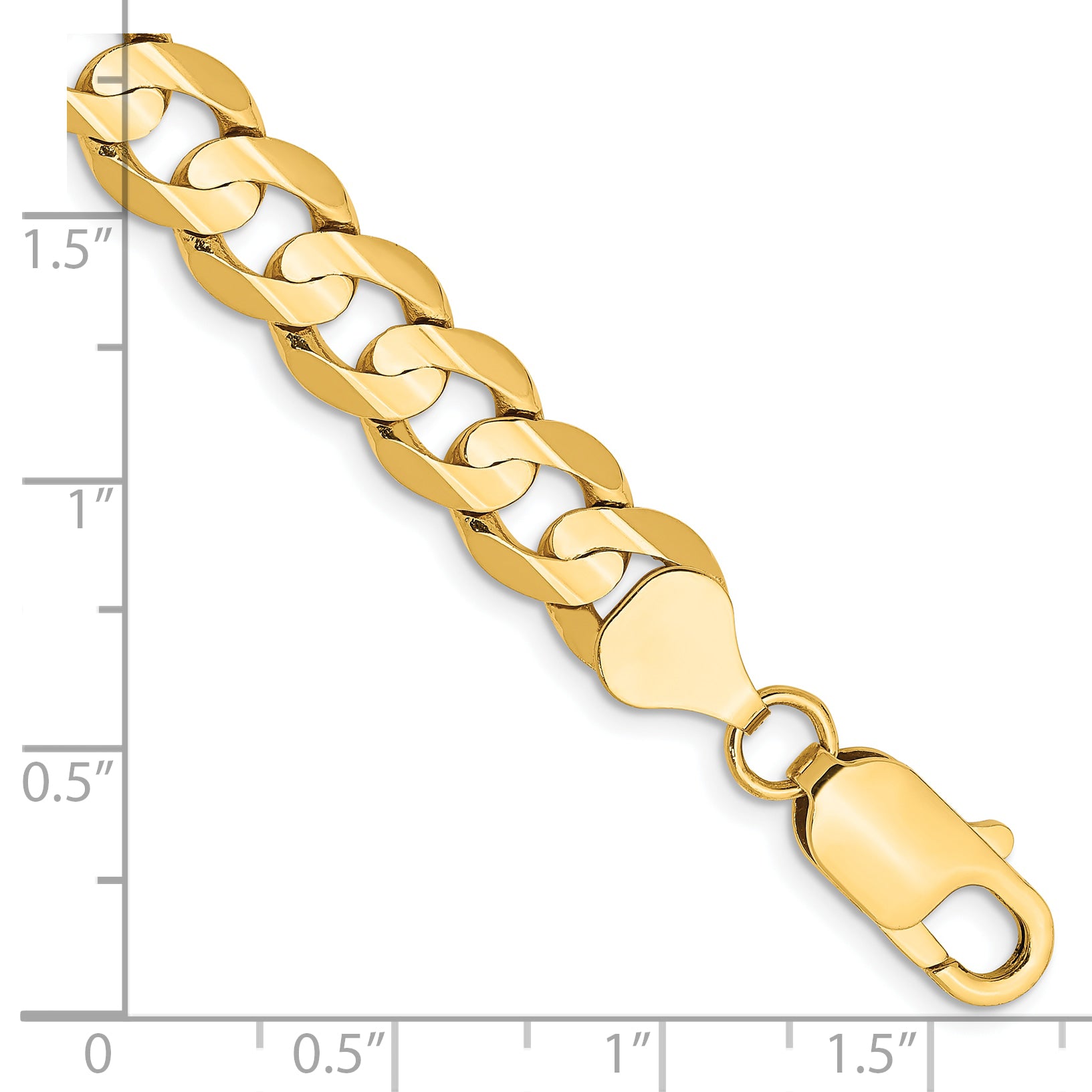 10K 7.5mm Open Concave Curb Chain 10K Secondary image