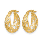 10K Polished Hinged Hoop Earrings