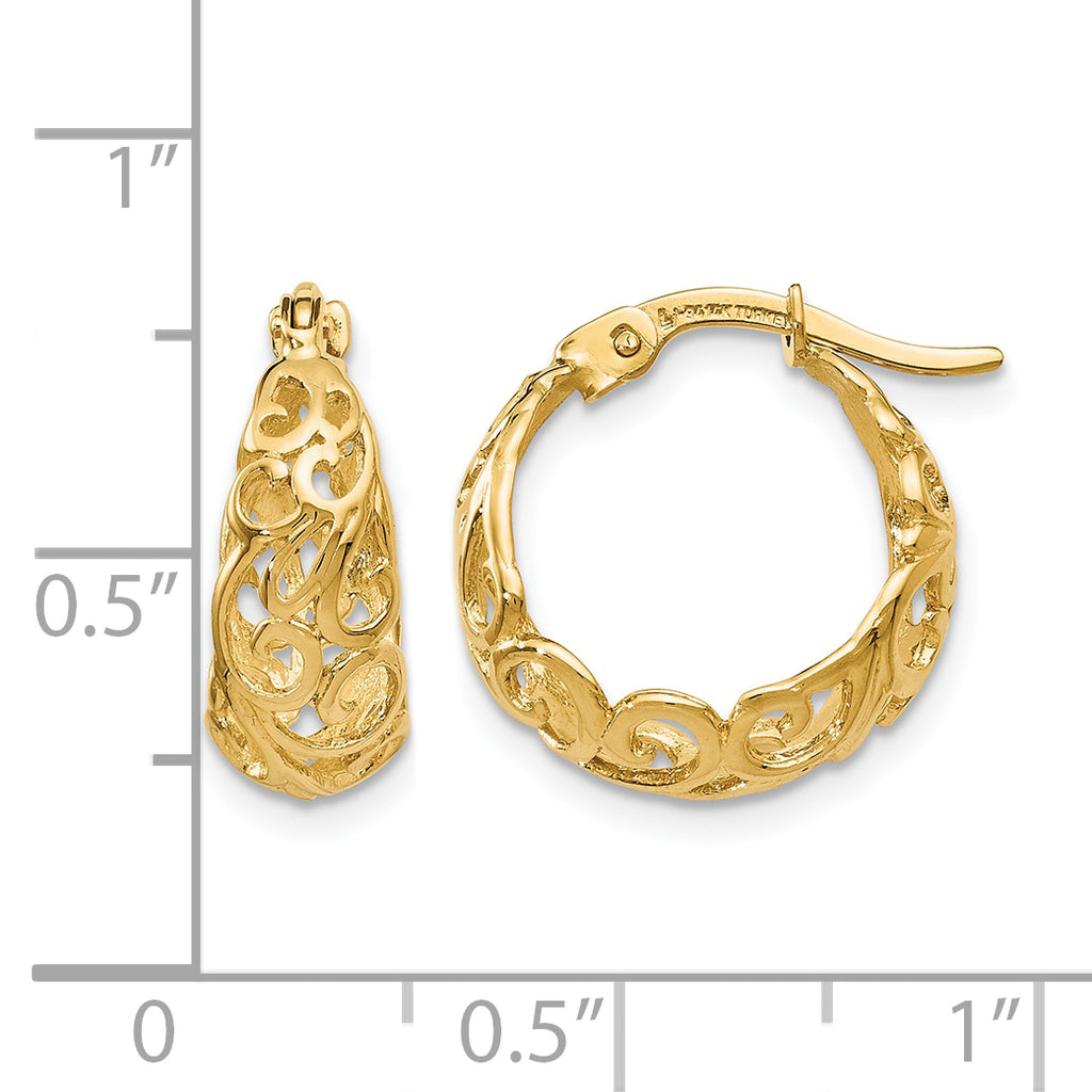 10K Polished Hinged Hoop Earrings