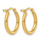 Hoop Earrings in 10K Yellow Gold, 2x15mm Hinged - Sophia Jewelers