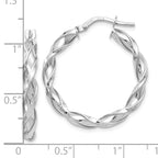 10K White Gold Polished Twisted Hoop Earrings