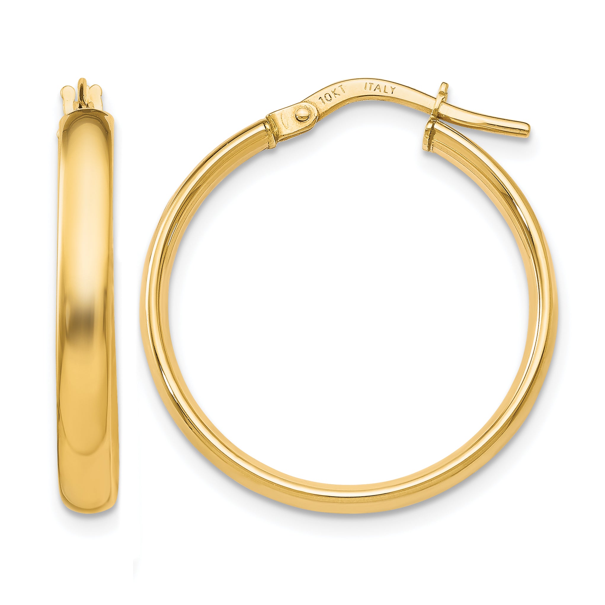 10K Gold Polished Hoop Earrings