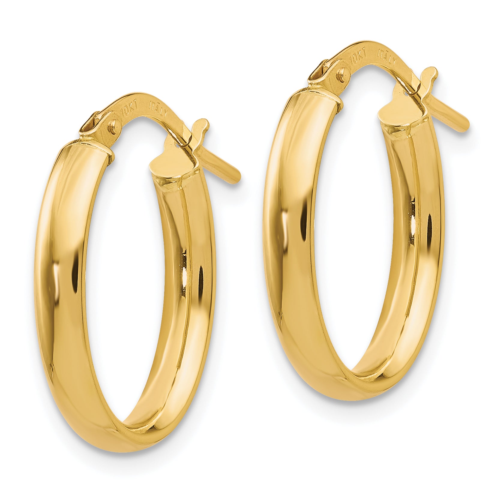 10K Polished Yellow Gold Hoop Earrings Secondary image