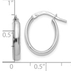 10K Polished White Gold Hoop Earrings