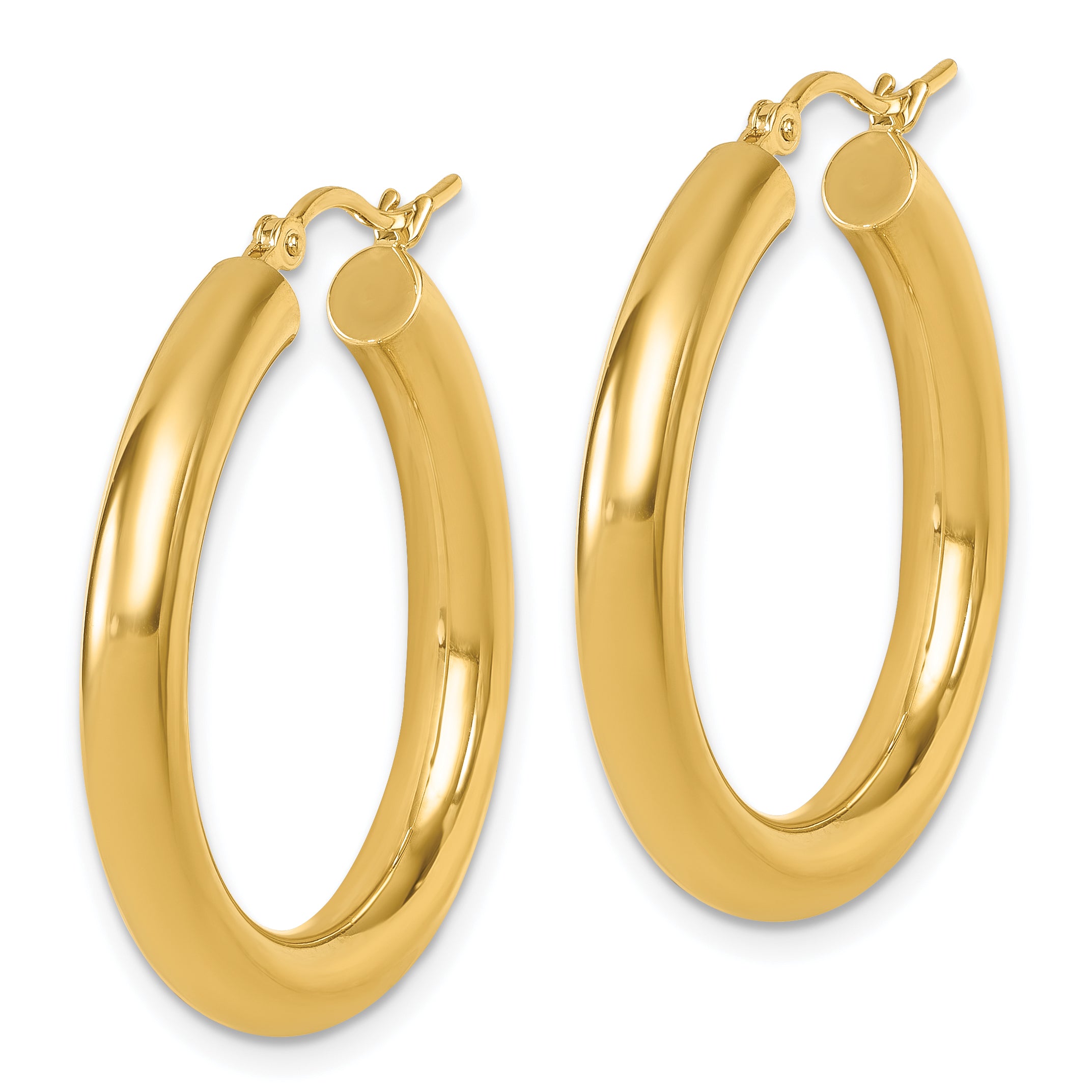 10K Polished Lightweight Hoop Earrings Secondary image