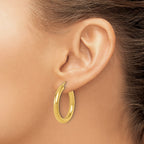 10K Polished Lightweight Hoop Earrings