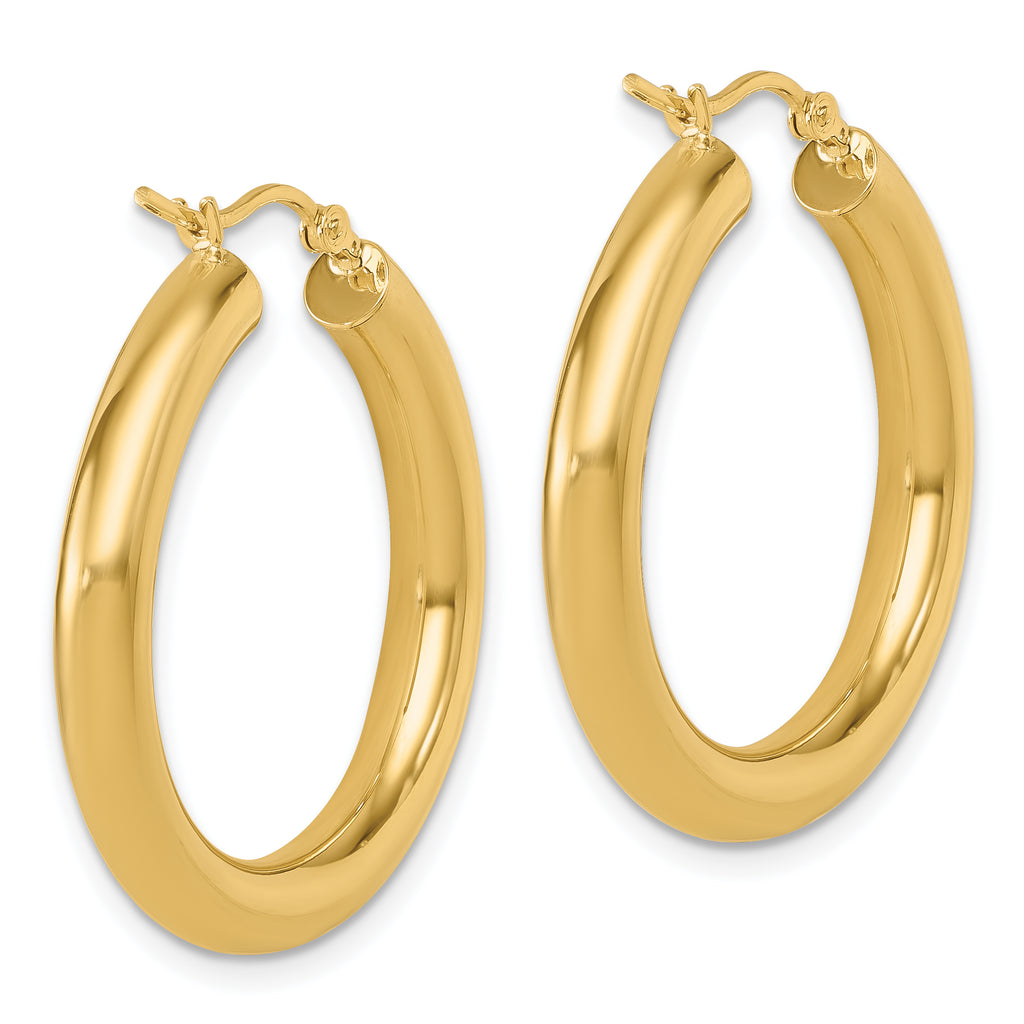 10K Polished Lightweight Hoop Earrings