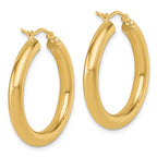 10K Polished Lightweight Hoop Earrings