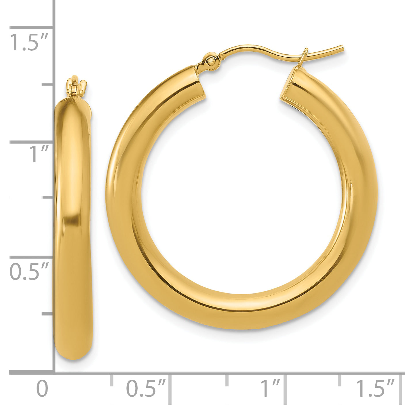 10K Polished Lightweight Hoop Earrings