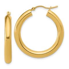 10K Polished Lightweight Hoop Earrings