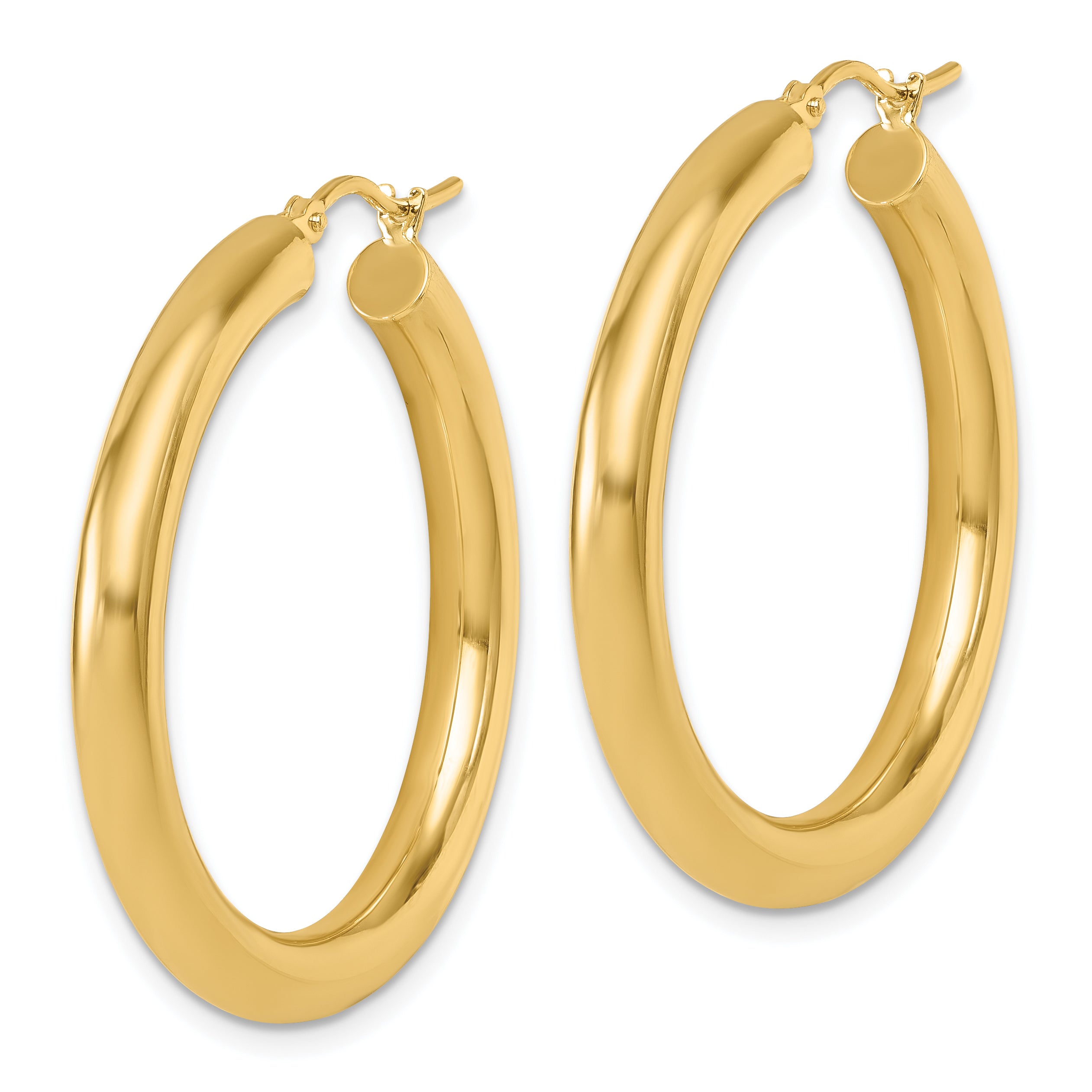 10K Polished Lightweight Hoop Earrings Secondary image