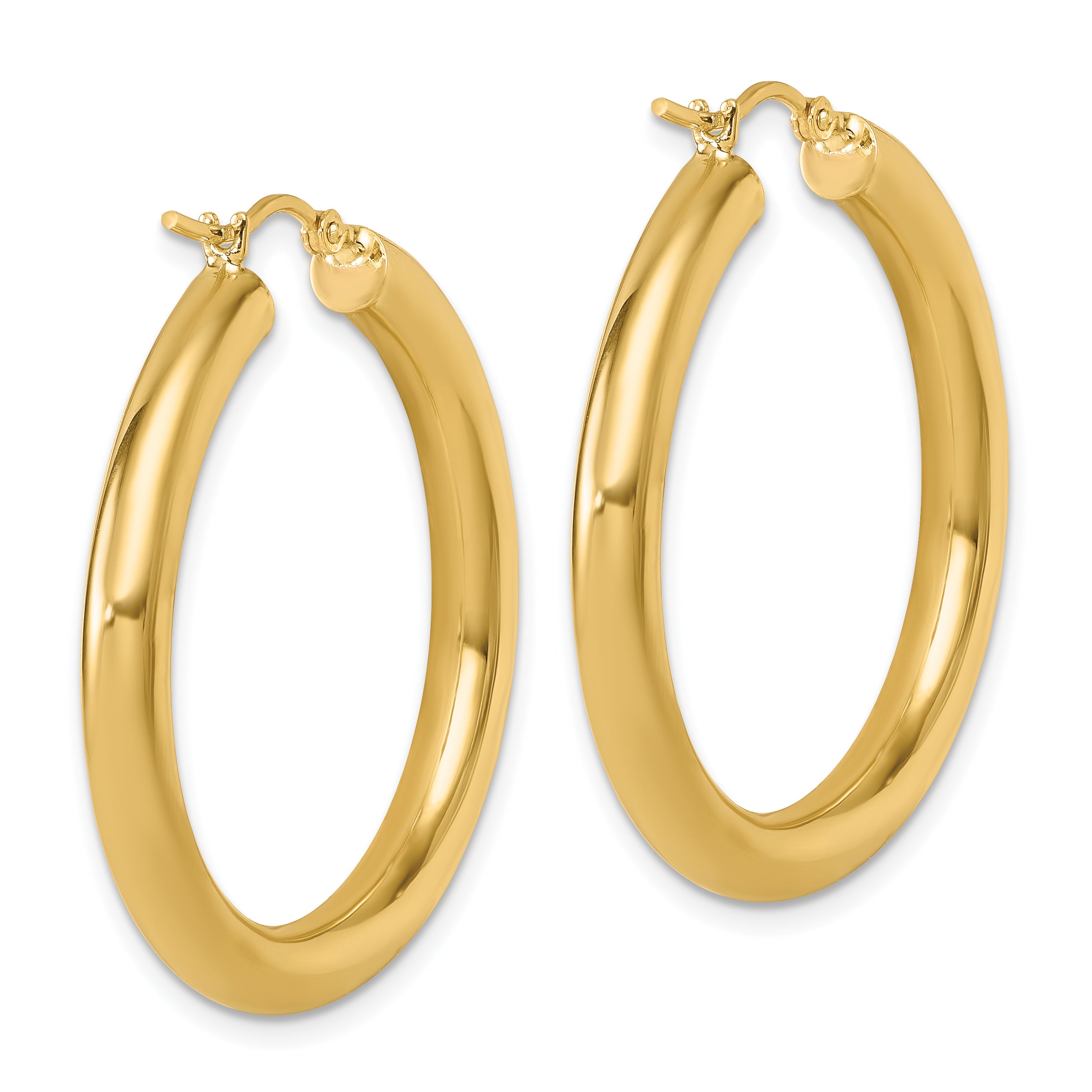 10K Polished Lightweight Hoop Earrings