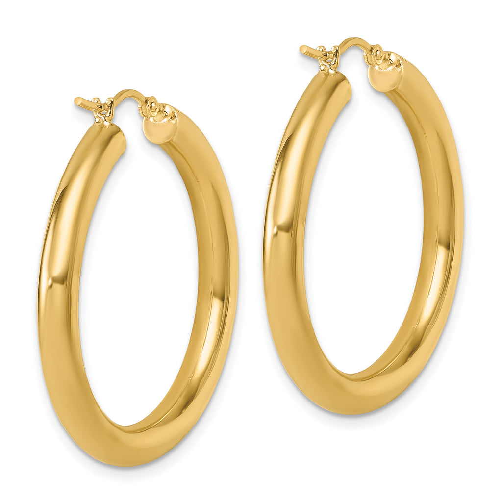 10K Polished Lightweight Hoop Earrings