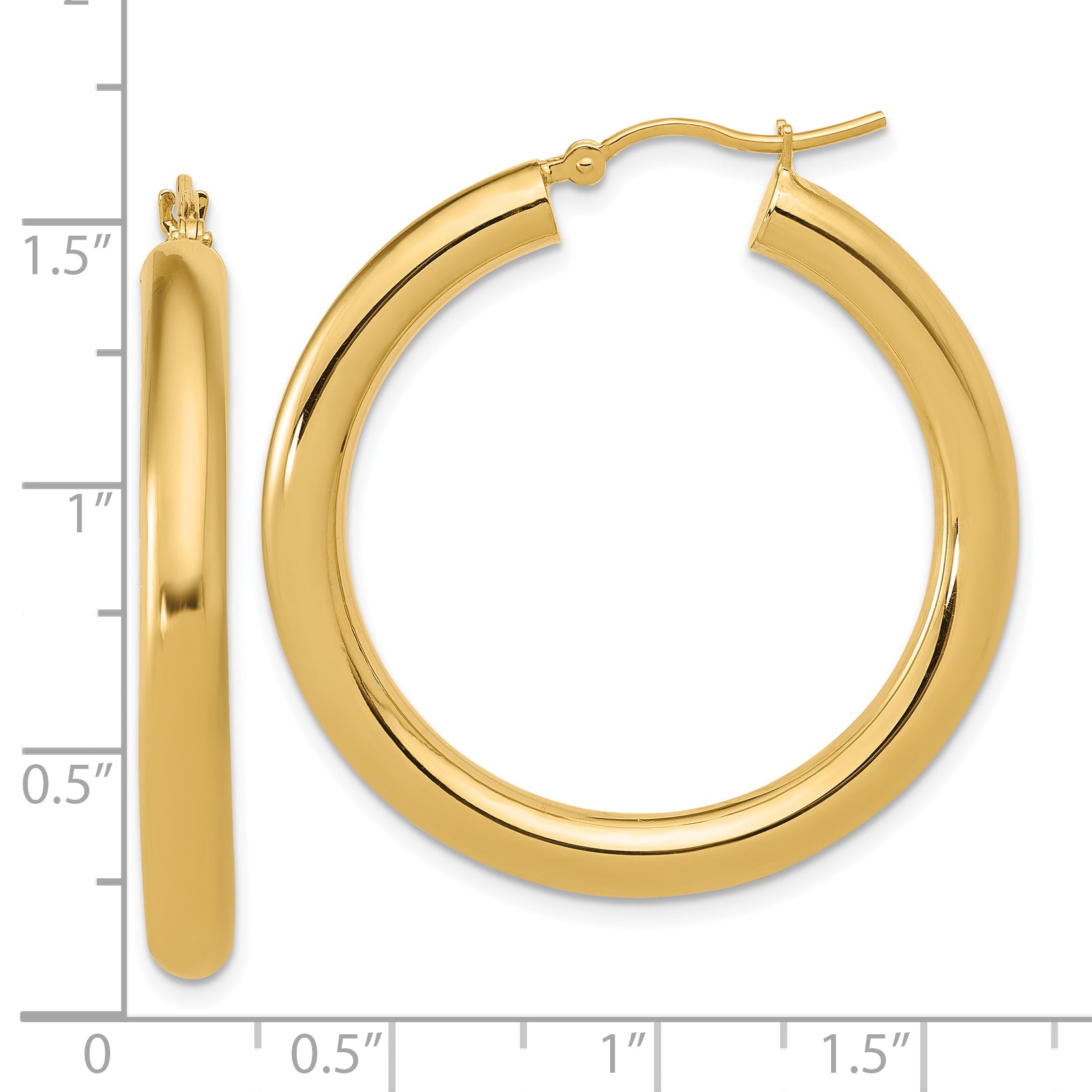10K Polished Lightweight Hoop Earrings