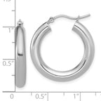 10K White Gold Polished Lightweight Hoop Earrings