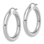 10K White Gold Polished Lightweight Hoop Earrings