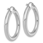10K White Gold Polished Lightweight Hoop Earrings