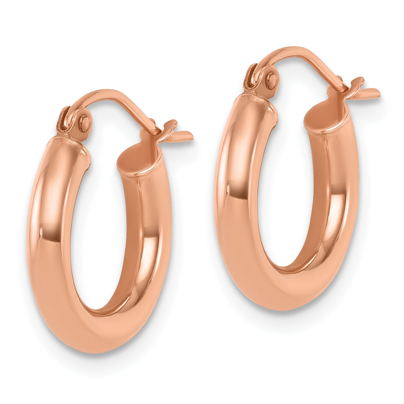 10K Rose Gold Polished Hoop Earrings Secondary image