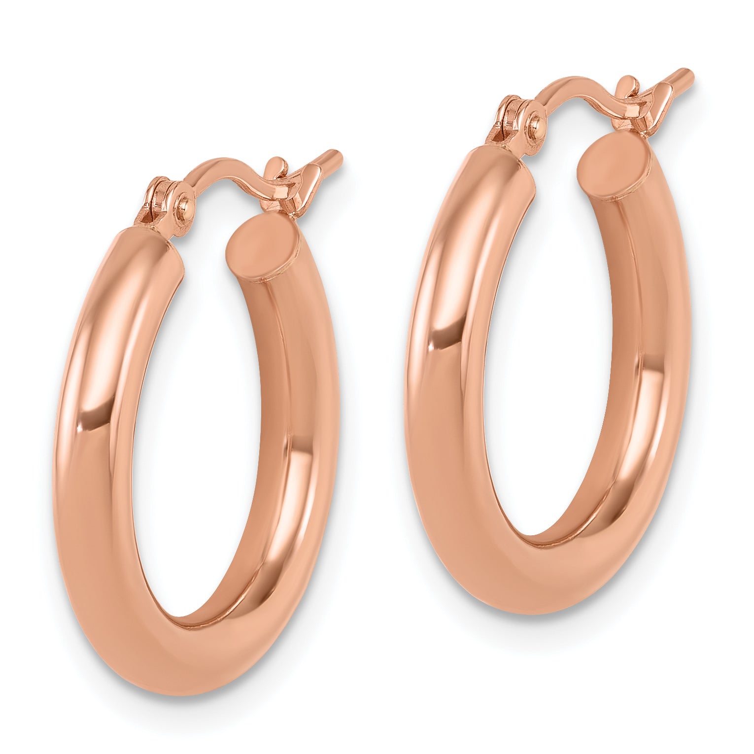 10K Rose Gold Polished Hoop Earrings Secondary image