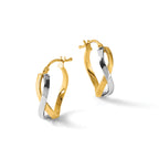 Twisted Hoop Earrings in 10K Yellow Gold, 15x18mm - Sophia Jewelers