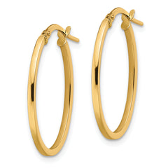 10K Polished Oval Hoop Earrings