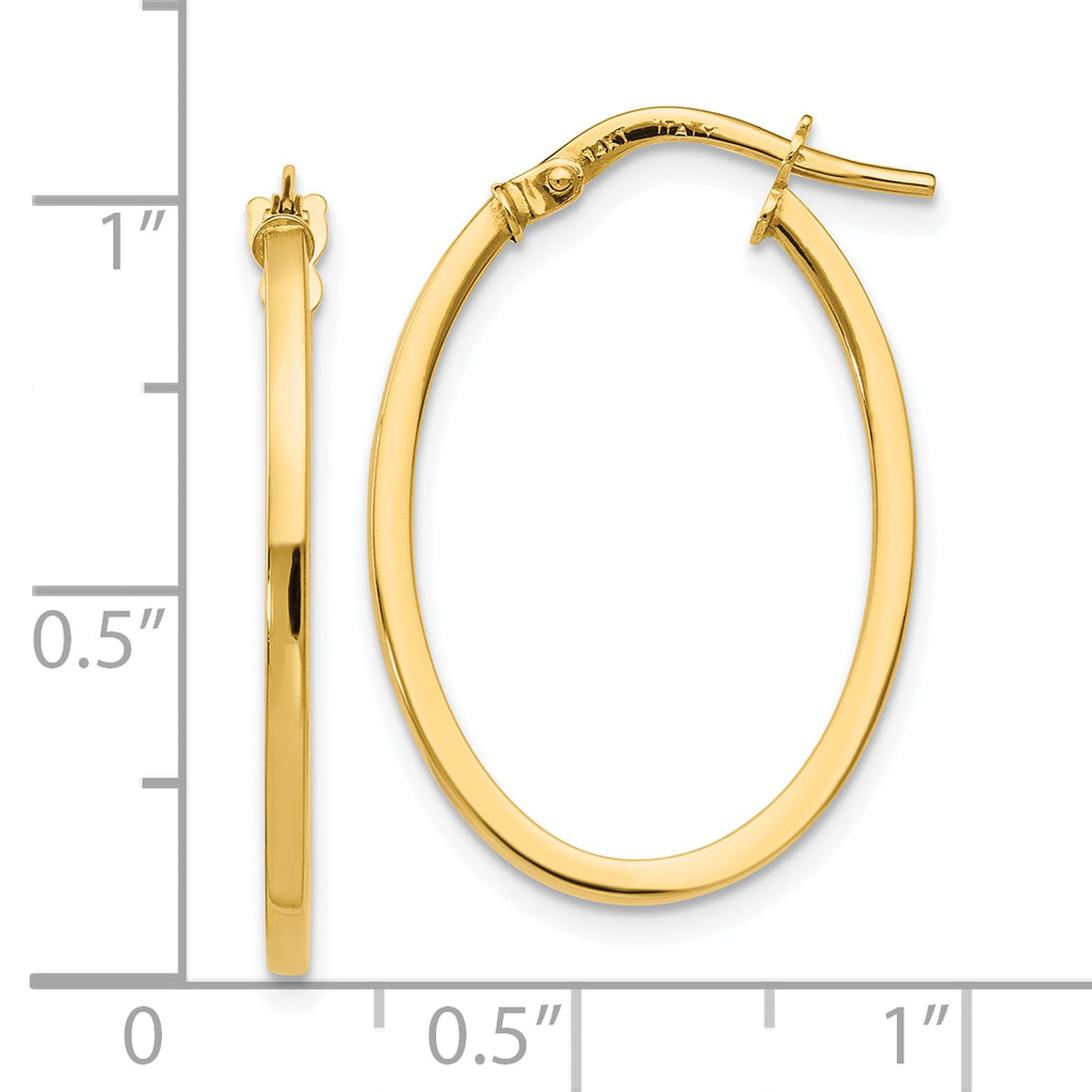 10K Polished Oval Hoop Earrings