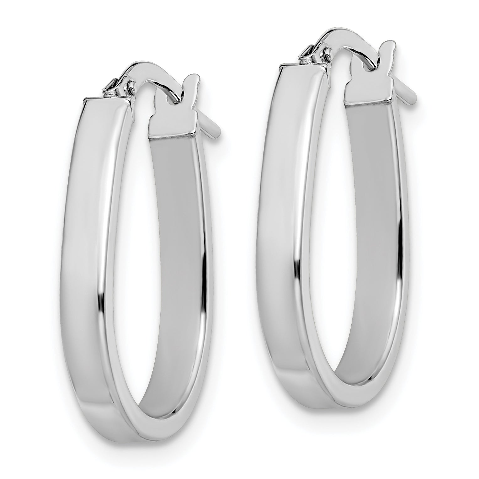 10K White Gold Polished U-Shape Hoop Earrings