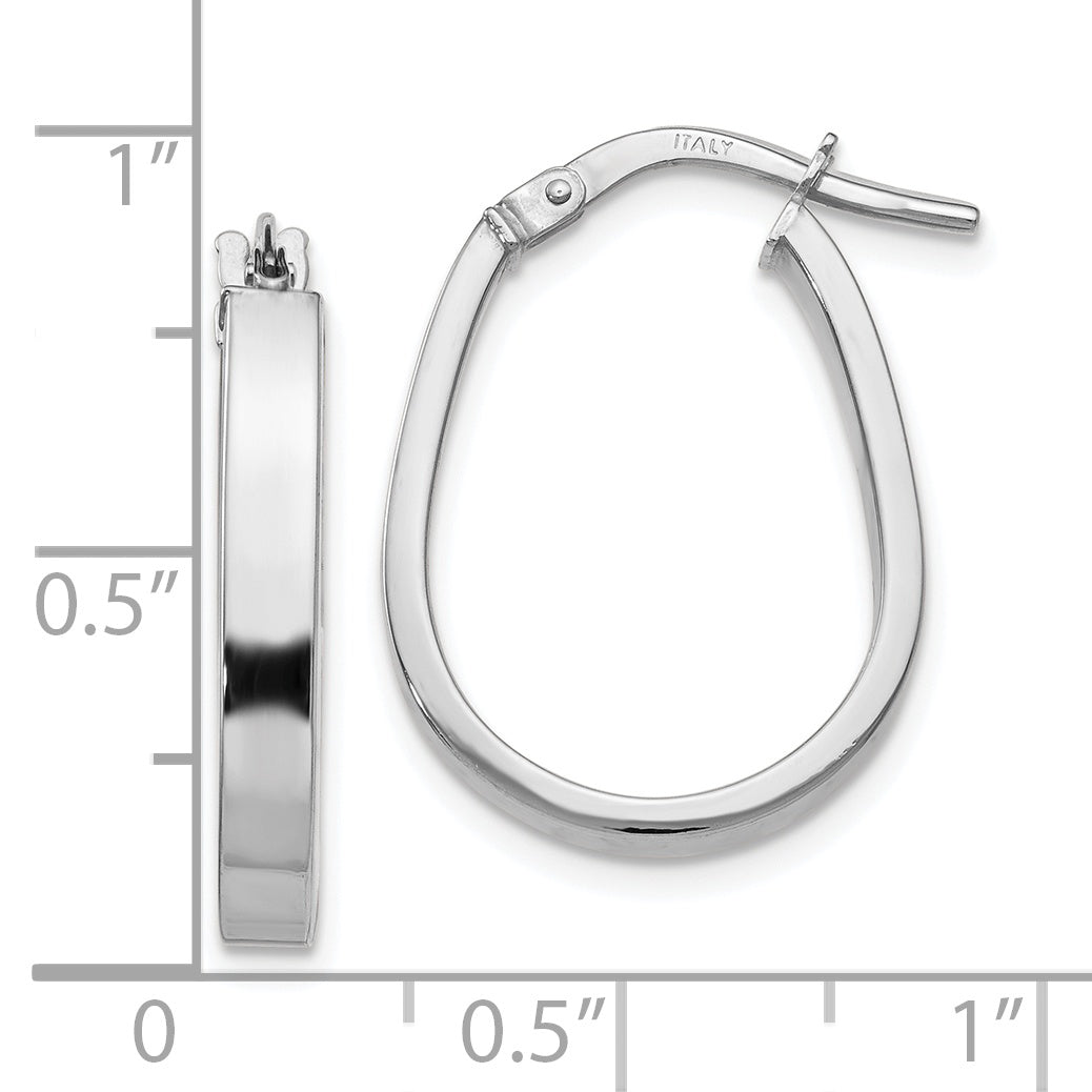 10K White Gold Polished U-Shape Hoop Earrings