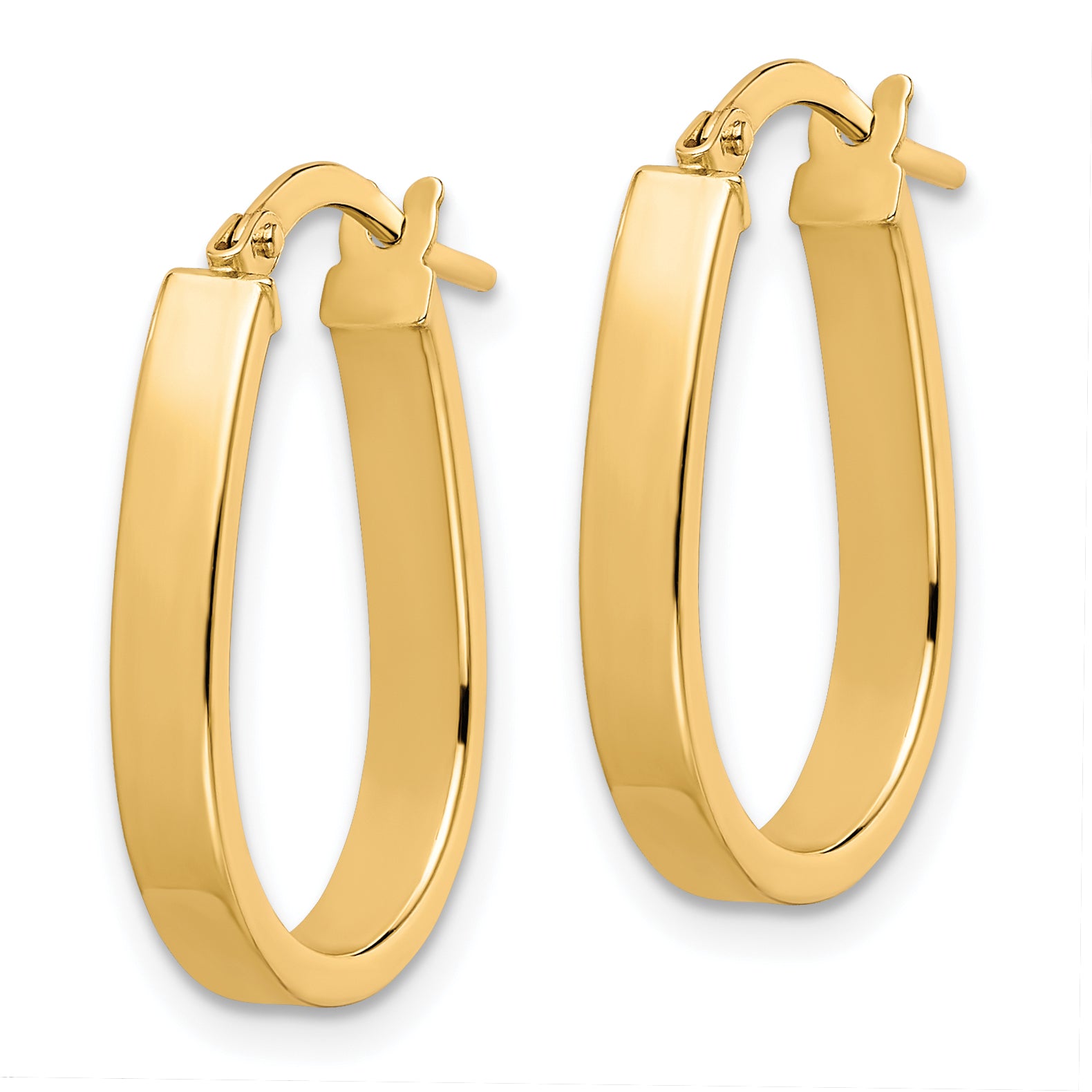 10K Polished U-Shape Hoop Earrings Secondary image